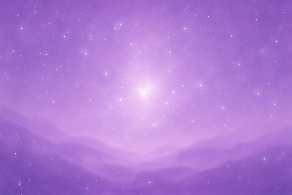 Kosmische Landschaft aus Licht und Sternennebel – Sinnbild für das grenzenlose Bewusstseinsfeld, in dem Transformation, Erinnerung und Selbstaktivierung geschehen.